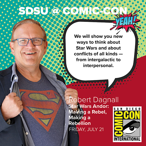 Robert Dagnall:We will show you new ways to think about Star Wars and about conflicts of all kinds — from intergalactic to interpersonal.
