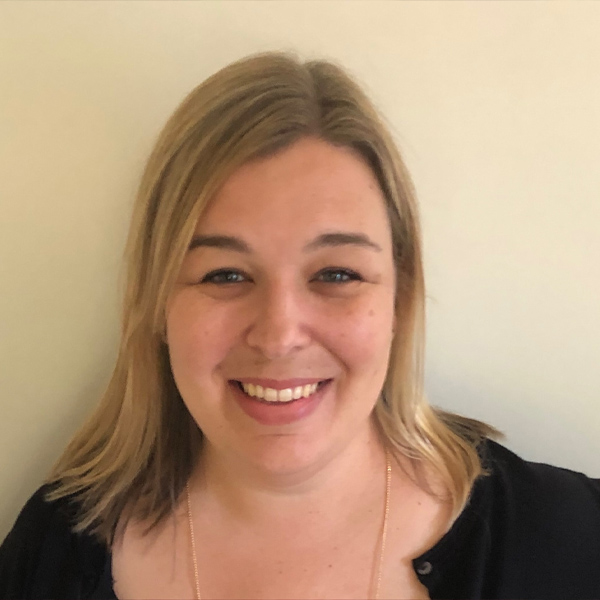 smiling woman with blonde hair