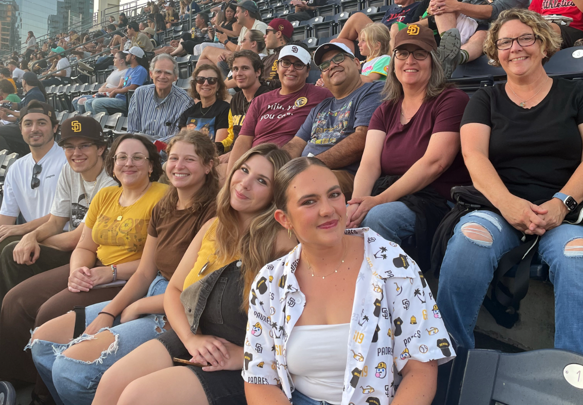 group of people at Padres baseball game
